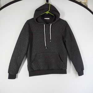 Marine Layer Quilted Heathered  Gray Hoodie XS Pullover Pocket Drawstring